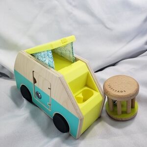 Lovevery Montessori Camper Van & Rolling Bell Rattle Wooden Toys